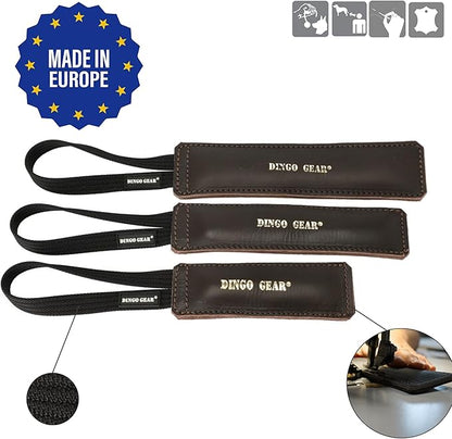 Dingo Gear Brown Grain Leather Dog Toy for bite Training, Handmade for Strong Dogs, 10in 0.13 kg
