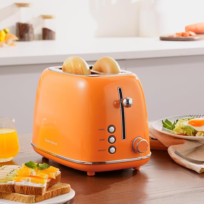Roter Mond 2 Slice Toaster Retro Stainless Steel