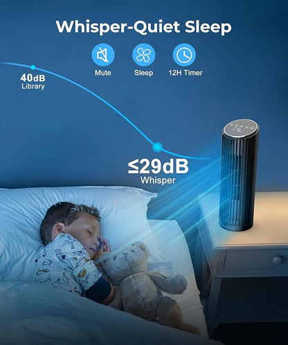 Abolee Tower Fan for Bedroom, 23ft/s Desk Fan