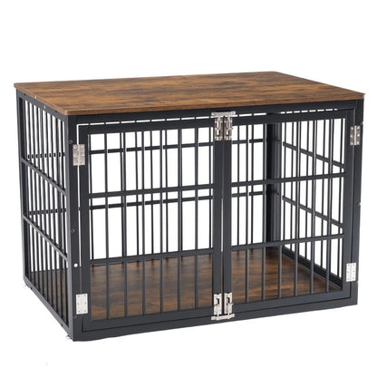 Sturdy Dog Crate Furniture, Heavy Duty Kennel For Large & Medium Dogs, Indoor Use