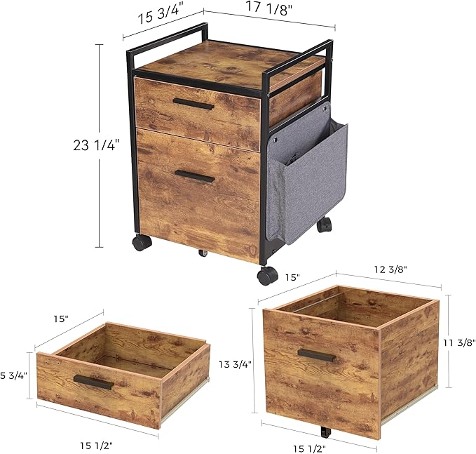 EUREKA ERGONOMIC 2-Drawer Mobile File Cabinet