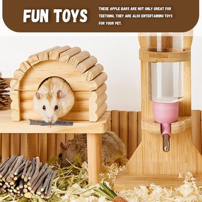 900g/2lb Small Apple Sticks Animals Molar Wood Treats Toys for Rabbits Chinchillas Guinea Pig Hamster Gerbil Parrot Bunny and Small Animals Chew Stick Toys Treats