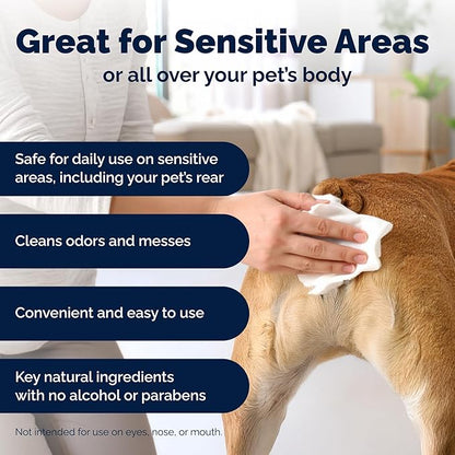 Vetnique Glandex Dog Wipes for Pets Cleansing & Deodorizing Anal Gland Hygienic Dog & Cat Wipes with Vitamin E, Skin Conditioners and Aloe Labs (100ct)