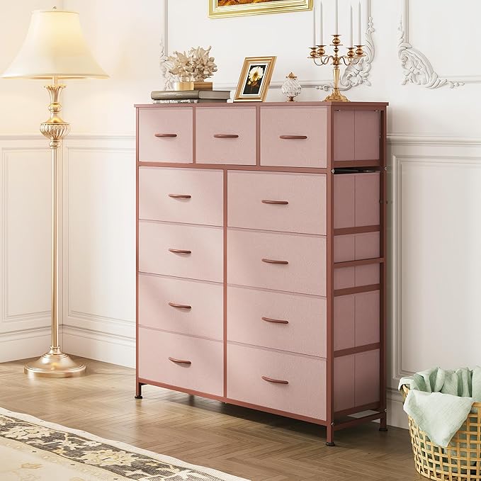 WLIVE Tall Dresser for Bedroom, Fabric Dresser Storage Tower, Chest of Drawers