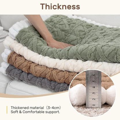 Couch Cover for Dogs, Washable Non Slip Sofa Covers for 3 Cushion Couch Pet Friendly Fuzzy Sofa Protector&Bed Mat for Pets (27.6"x70.9" Coffee)