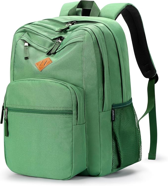 ZORFIN 26L Backpack for College, and Travel: Water Resistant Bookbag - Lemon Green