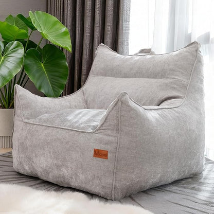 Giant Bean Bag Chair, Beanbag Chairs for Adults, Teens & Kids, Comfy Sofa Chair with Handle & Filling for Living Room, Reading & Gaming, Non-Slip(Light Grey-XL)