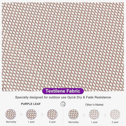 PURPLE LEAF Patio Chaise Lounge Set for 2 Outdoor Chaise Lounge Chair with Aluminum Frame and Easy-to-Move Wheels Pool Lounge Chairs for Deck Yard Poolside Table Included, Sand Beige