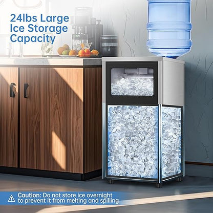 Commercial Ice Maker Machine 150 Lbs/24H, 30 Lbs Ice Bin, Undercounter Ice