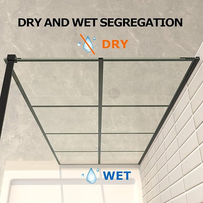 Mainzel 30" W x 76" H Fixed Shower Glass Panel, Frameless 3/8" ANSl Tempered