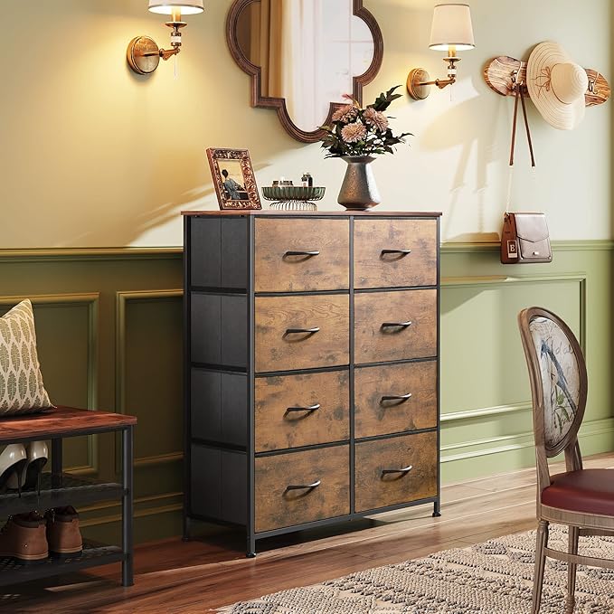 WLIVE Fabric Dresser for Bedroom, Tall Dresser