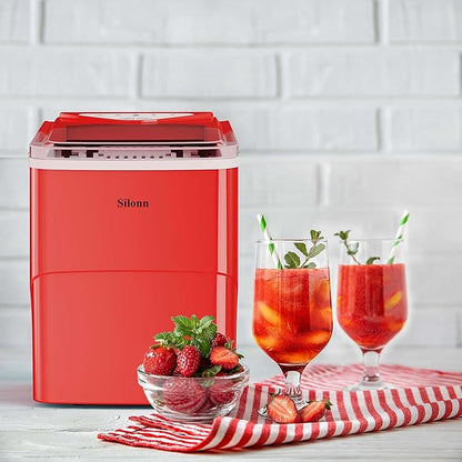 Silonn Ice Makers Countertop, 9 Cubes Ready in 6 Mins, Self-Cleaning Ice Machine