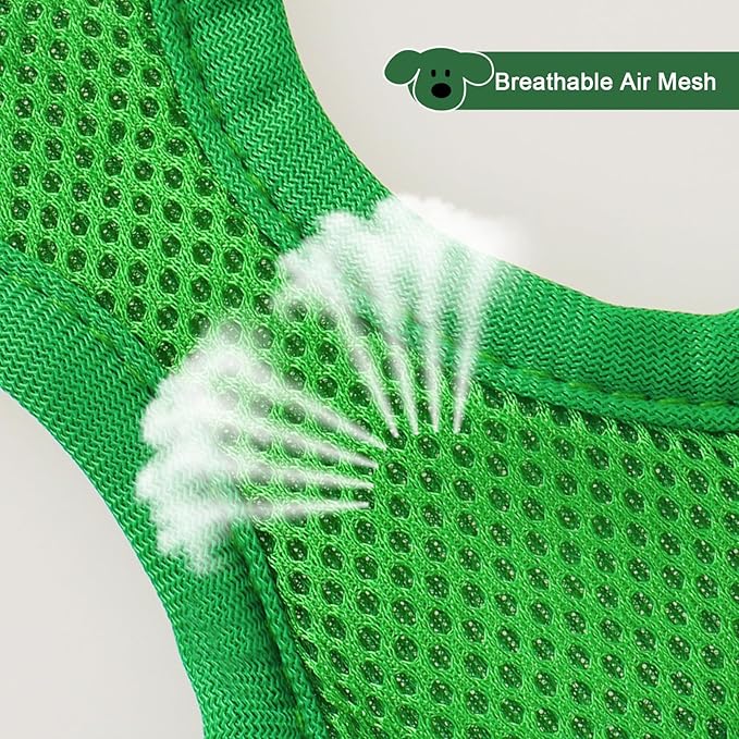YIMEIS Dog Harness and Leash Set, No Pull Soft Mesh Pet Harness, Reflective Adjustable Puppy Vest for Small Medium Large Dogs, Cats (Green, X-Small (Pack of 1)
