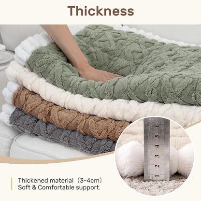 Couch Cover for Dogs, Washable Non Slip Sofa Covers for 4 Cushion Couch Pet Friendly Fuzzy Sofa Protector&Bed Mat for Pets (27.6"x94.49" Beige)