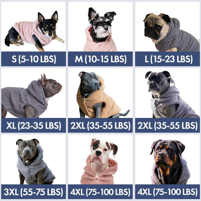 Spark Paws Teddy Dog Sweater, Sherpa Jacket Vest with Warm Fleece Lining, Winter Coat Suitable for Small Medium Large XL XXL Breeds - Grey - 4XL