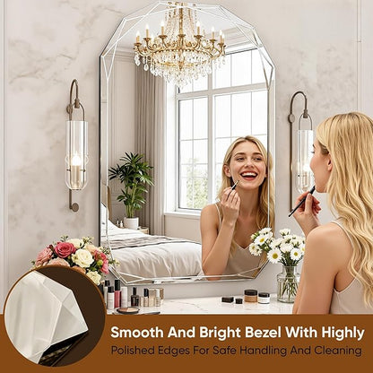 Suidia Bathroom Mirror, Frameless Bathroom Mirror