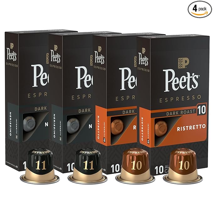 Peet's Coffee, Dark Roast Espresso Capsules Variety Pack, Compatible