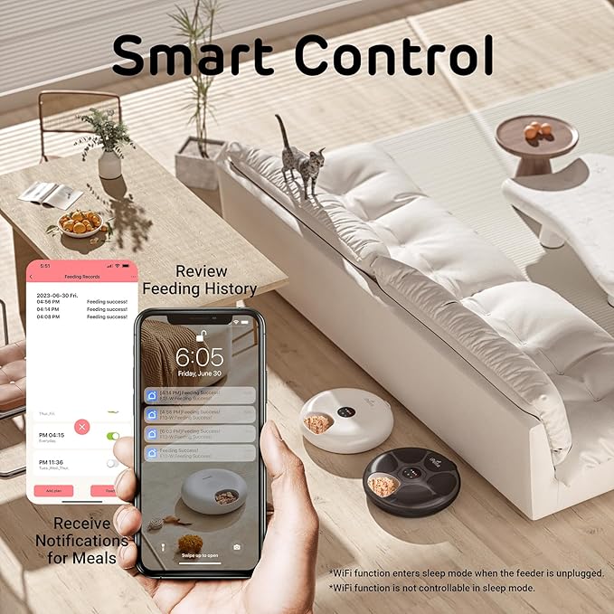 iPettie Donut Frost WiFi 6 Meal Automatic Cat Food Dispenser