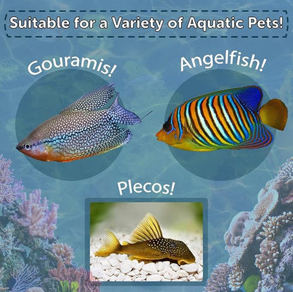 Aquatic Foods Inc. Bloodworm Glass Sticking 42% Protein Tablets for Angels, Tetras, Guppies, Cichlids, All Community Tropical Fish...1-lb 14oz Jar