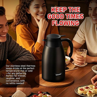 Thermal Coffee Carafe 2L/68 Oz Double-Wall Vacuum 304 Stainless Steel Insulated