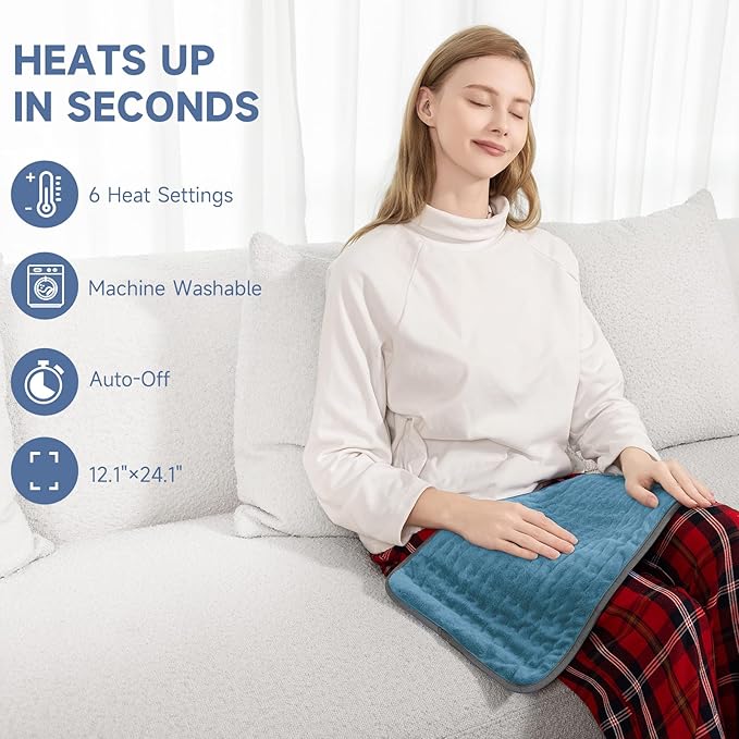 Electric Heating Pad for Back and Shoulder Pain Relief, Soft Heat Blanket