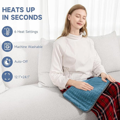 Electric Heating Pad for Back and Shoulder Pain Relief, Soft Heat Blanket