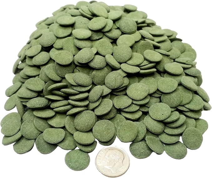 Aquatic Foods Inc. 12mm - 1/2" Spirulina, Algae, & Veggie Sinking Wafers for All Bottom Feeding Fish, Plecos, Catfish, Shrimp, Snails, Crabs. All Tropical Fish. - WL…1/2-lb Foil Pouch Bag