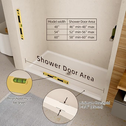 Royal Guard 56-60" W x 58" H Semi-Frameless Sliding Shower Door
