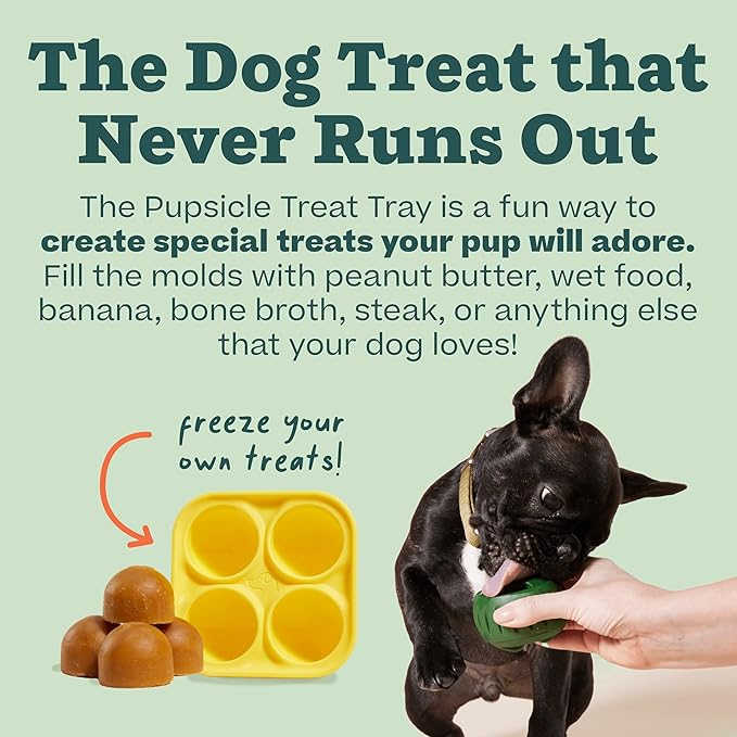 WOOF Pupsicle Treat Tray Mold, Large 25-75lbs, Silicone Molds for Dog Treats, Dishwasher Safe, Reusable Treat Tray, Freeze Refill Treats For The Pupsicle Toy