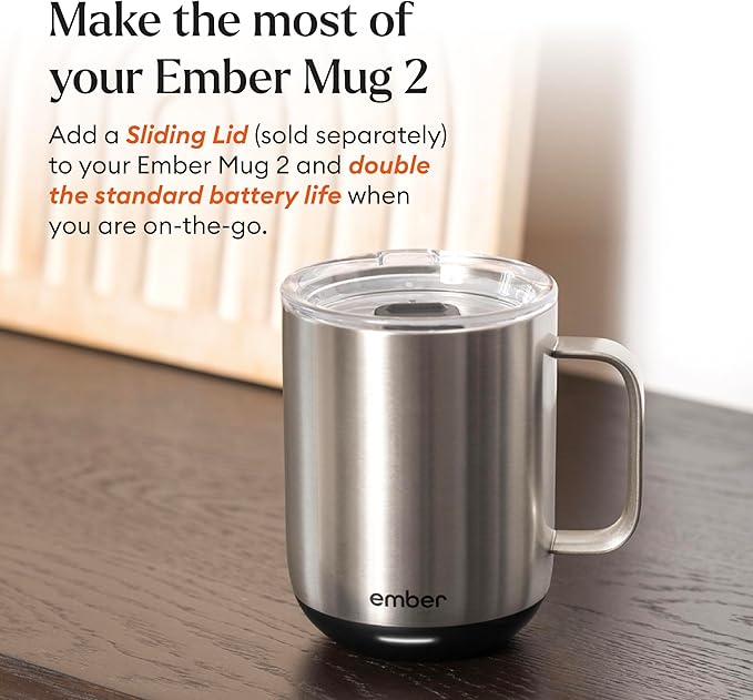 Ember Temperature Control Smart Mug 2, 10 Oz, App-Controlled Heated Coffee Mug