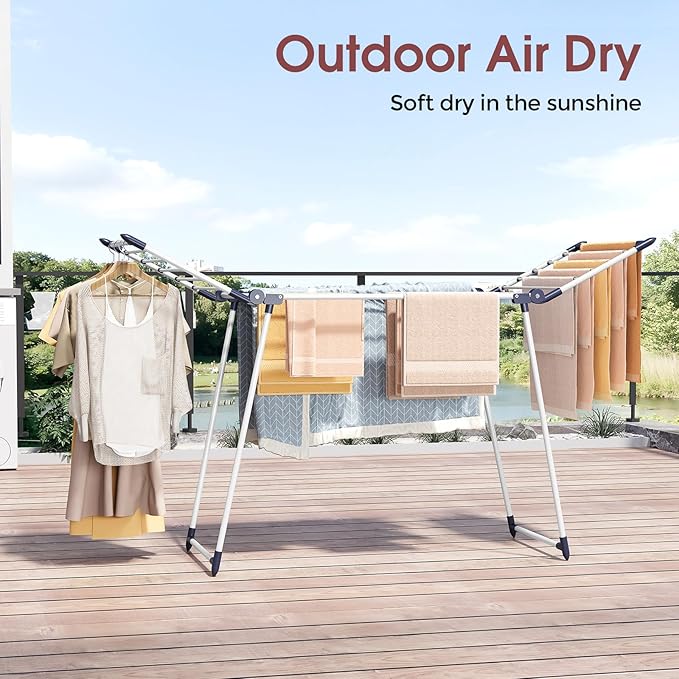 APEXCHASER Clothes Drying Rack Foldable, Large Drying Rack Clothing, Winged