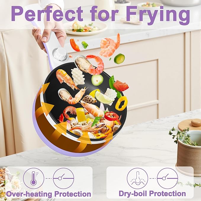 Dezin Hot Pot Electric with Steamer Upgraded, Non-Stick Sauté Pan, Rapid