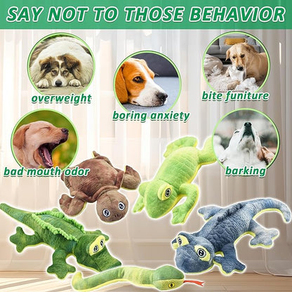 Stuffed Animal Dog Toys, 5 Pack Tough Squeaky Dog Toys, Plush Toys Assortment, Great Value Pet Toys Bundle, Woodland Series Chew Toys for Large Medium and Small Dogs Puppy Pet Toys