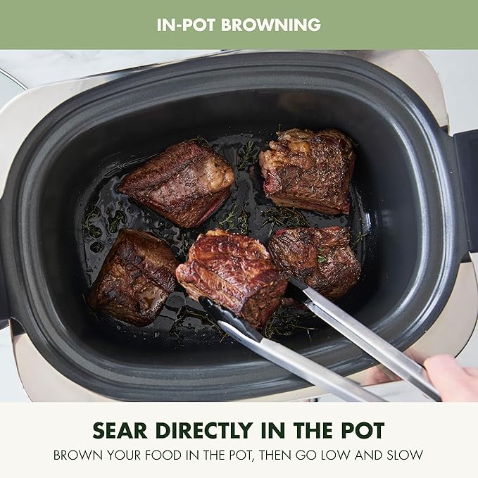 GreenPan Elite 14-in-1 Nonstick 6QT Electric Slow Cooker, PFAS-Free Ceramic