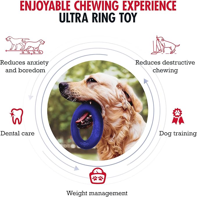 Tuff Pupper SuperChewy Tough Dog Ring Toy | Lifetime Replacement | Strong Natural Rubber | Chew Toys for Aggressive Chewers | Durable Tug Play | Strong Dog Ring Toy | Large Breed Tested