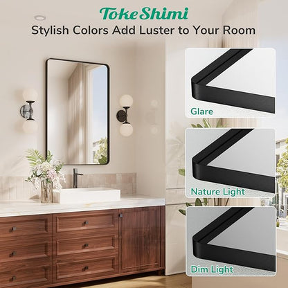 TokeShimi 48x36 Black Bathroom Mirror