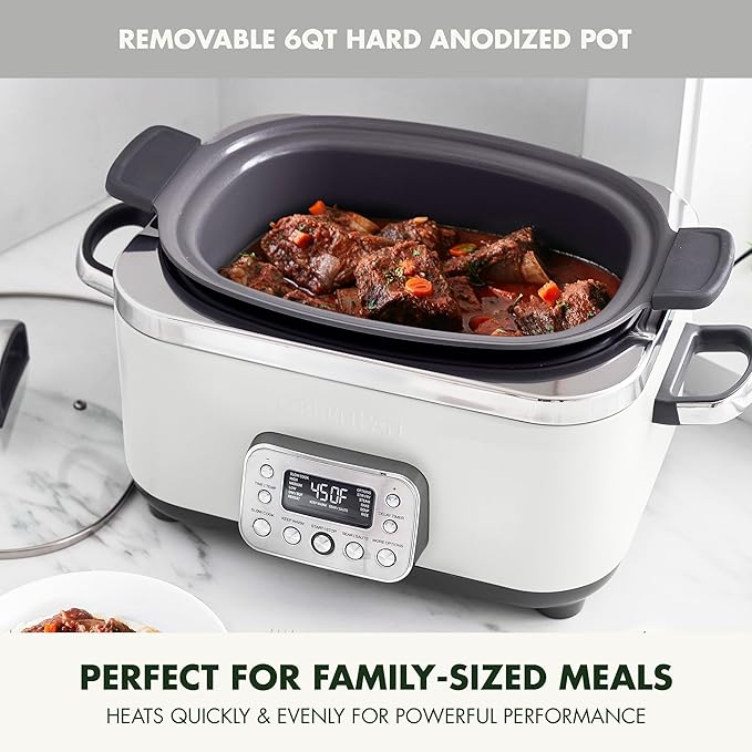 GreenPan Elite 14-in-1 Nonstick 6QT Electric Slow Cooker, PFAS-Free Ceramic