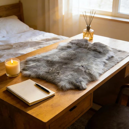 Craft Rabbit Fur Pelt Skin Genuine Tanned Animal Hide with Sewing Quality Leather 12" by 14" for Decoration DIY Crafts Cat Dog Toys Fur Fabric（8Pcs, Grey）