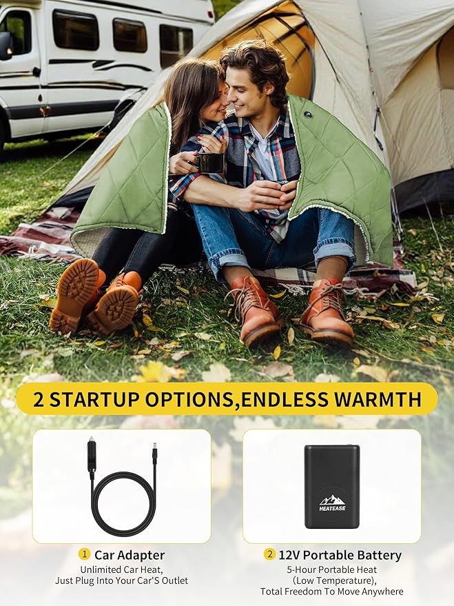 Heated Blanket Battery Operated, 12V Portable Wearable Heated Shawl Poncho
