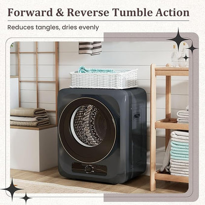 Auertech 1.5 Cu.Ft Portable Clothes Dryer, 850 W Front Load Electric Dryer