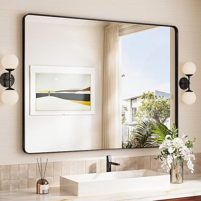 TokeShimi 48x36 Black Bathroom Mirror
