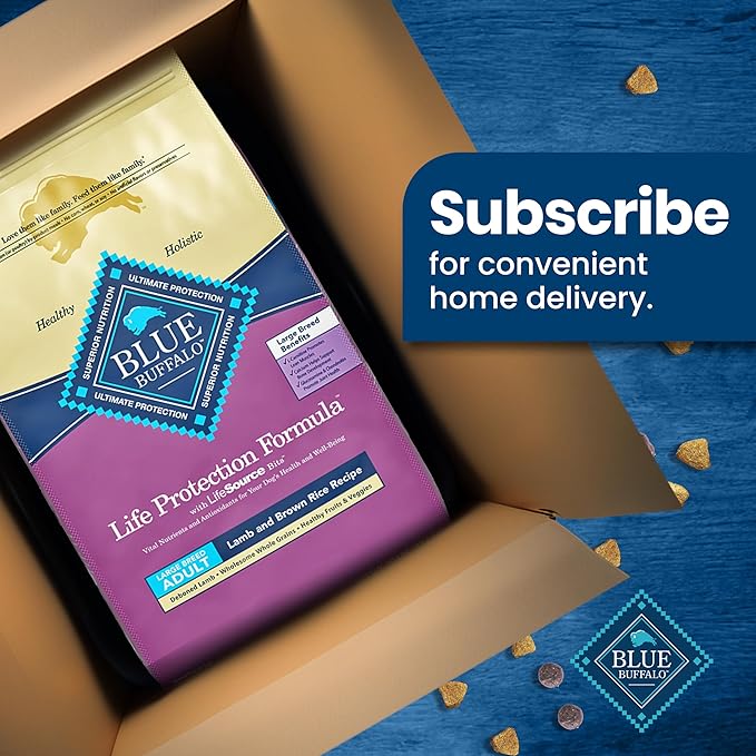 Blue Buffalo Life Protection Formula Large Breed Adult Dry Dog Food, Promotes Joint Health and Lean Muscles, Made with Natural Ingredients, Lamb & Brown Rice Recipe, 30-lb Bag