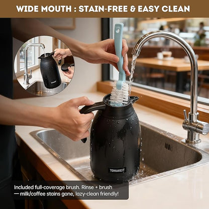 Thermal Coffee Carafe 2L/68 Oz Double-Wall Vacuum 304 Stainless Steel Insulated