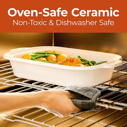 Magnifique 4 Quart Casserole Digital Slow Cooker, Premium Ceramic Bakeware
