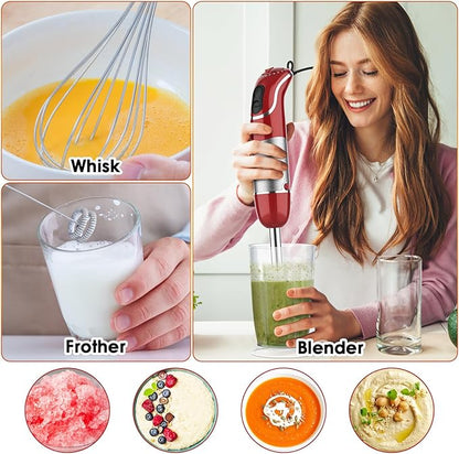 Blackcow Multi-Use 5 in 1 Immersion Blender 3.0, 800W 12 Speed Hand Blenders