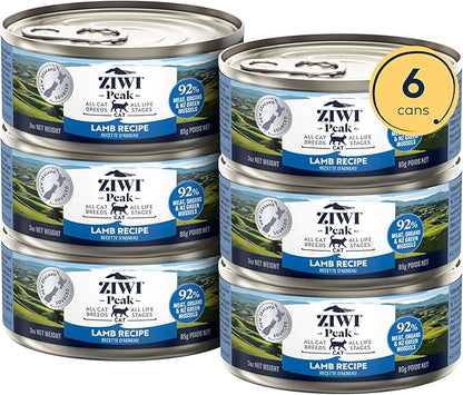 ZIWI Peak Wet Cat Food – All Natural, High Protein, Grain Free, Limited Ingredient, with Superfoods (Lamb, Case of 6, 3oz Cans)