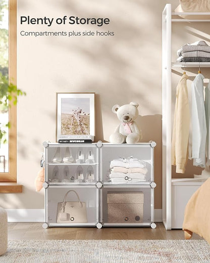 SONGMICS Shoe Rack Organizer, 4-Tier Shoe Storage Cabinet