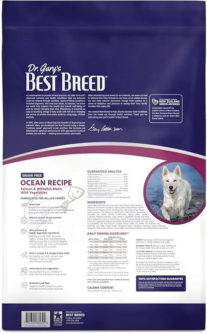Best Breed Dr. Gary's Grain Free Ocean Recipe Slow-Cooked in USA, Natural Dry Dog Food for All Breeds and Sizes, 26lbs.