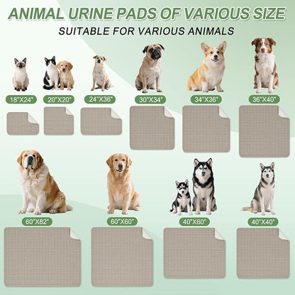 Washable Pee Pads for Dogs Puppy Pad, Brown 40”x60” 1 Pack | High Absorbent Dog Pee Pad Leak Proof Cat Rugs, Reusable Non Slip Pet Mat, Wee Wee Pads for Training, Crate and Floor