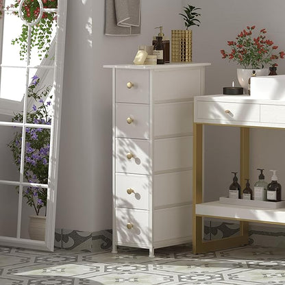 GiftGo Narrow Dresser Cabinet Vertical Slim Dresser Chest of Drawers Skinny